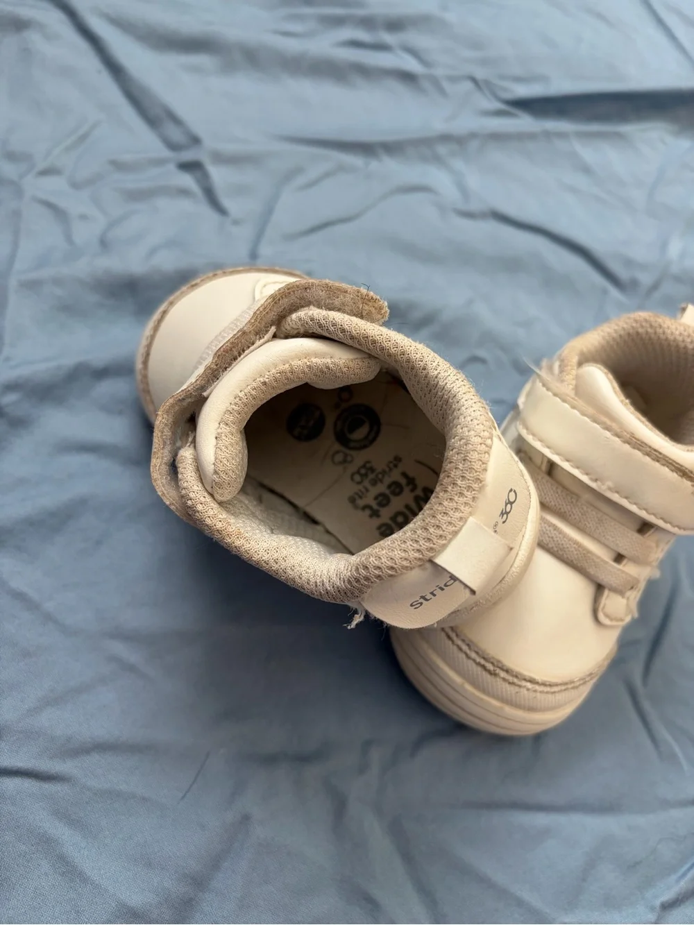 Stride Rite Taye Cream Velcro Walker Sneakers